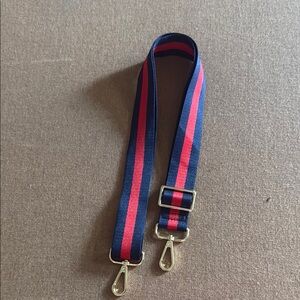 Adjustable Striped purse Shoulder Strap with Gold Hardware